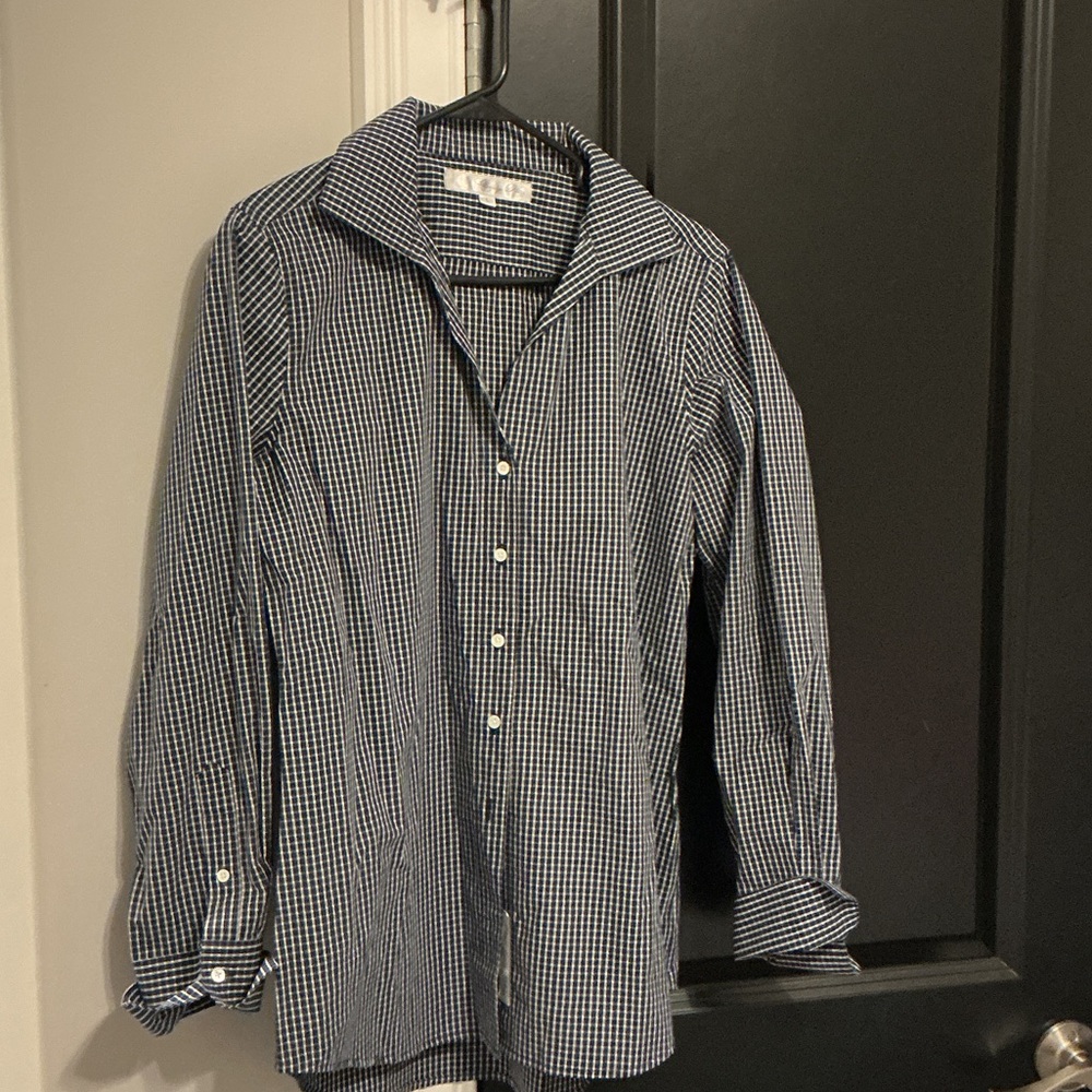 Claridge & King windowpane boyfriend shirt.  Long sleeve cotton shirt
